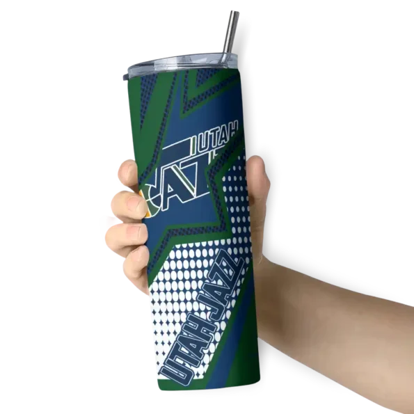 custom utah jazz web stripes navy white skinny tumbler premium grade.webp