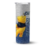 custom utah jazz winnie the pooh navy gray skinny tumbler best selling 1.webp