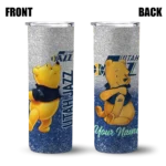 custom utah jazz winnie the pooh navy gray skinny tumbler best selling 1.webp