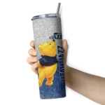 custom utah jazz winnie the pooh navy gray skinny tumbler best selling 1.webp