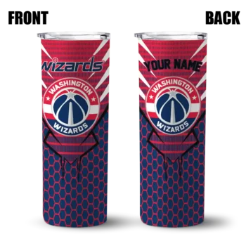 custom washington wizards chevron stripes blue skinny tumbler fashion forward.webp