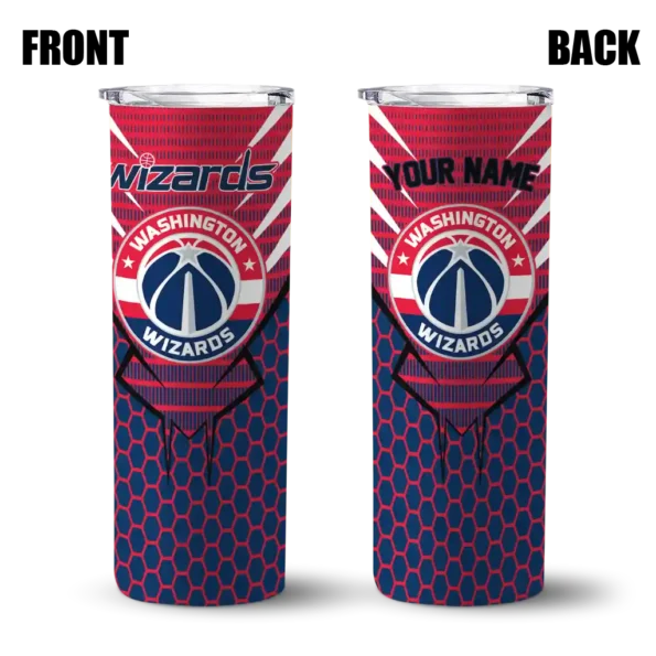 custom washington wizards chevron stripes blue skinny tumbler fashion forward.webp