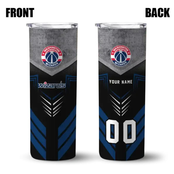 custom washington wizards hexagon honeycomb blue black skinny tumbler fashion forward.webp