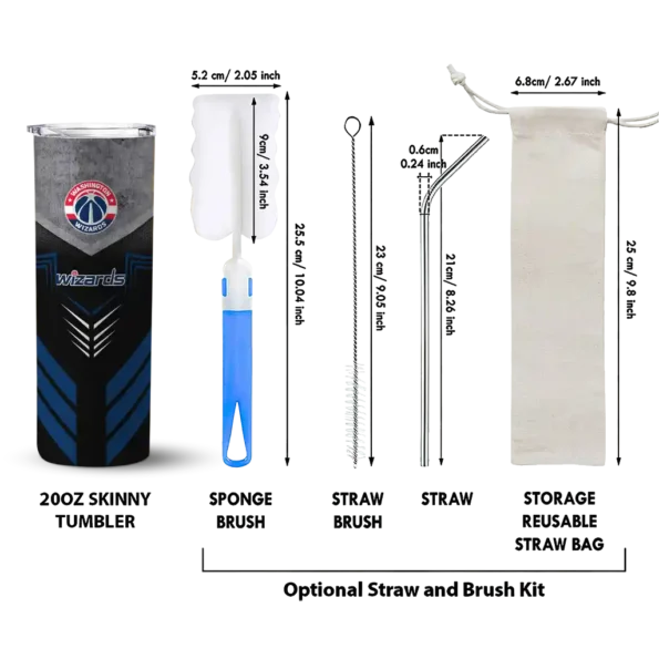 custom washington wizards hexagon honeycomb blue black skinny tumbler new arrival.webp