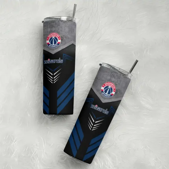 custom washington wizards hexagon honeycomb blue black skinny tumbler top rated.webp