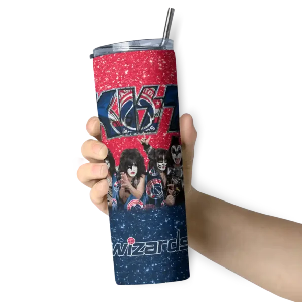 custom washington wizards kiss band red skinny tumbler premium grade.webp