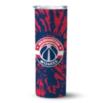 custom washington wizards metallic grid blue skinny tumbler best selling 1.webp