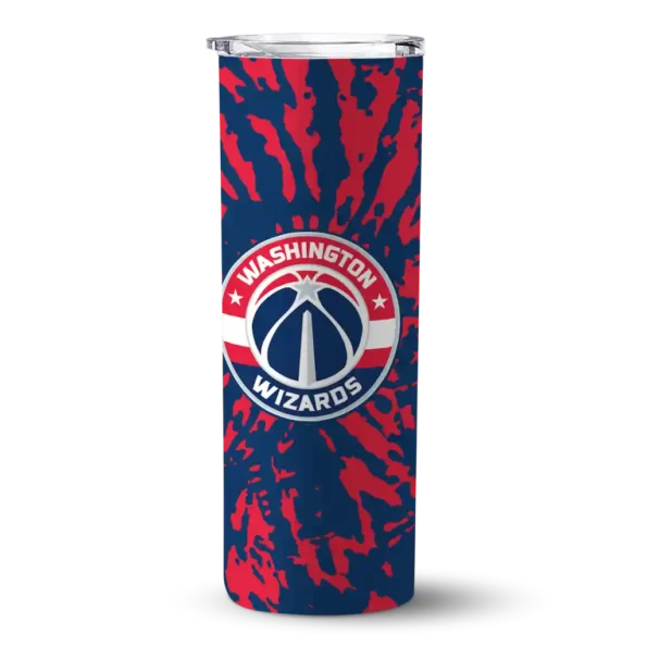 custom washington wizards metallic grid blue skinny tumbler best selling 1.webp