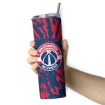 custom washington wizards metallic grid blue skinny tumbler best selling 1.webp