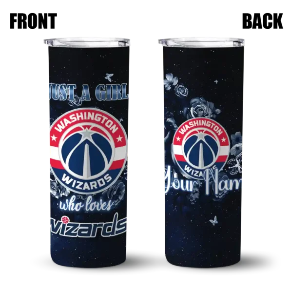 custom washington wizards rose romance blue black skinny tumbler fashion forward.webp