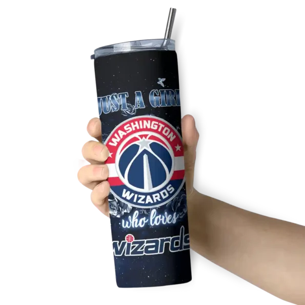 custom washington wizards rose romance blue black skinny tumbler premium grade.webp