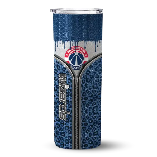 custom washington wizards sparkle drip blue skinny tumbler best selling 1.webp