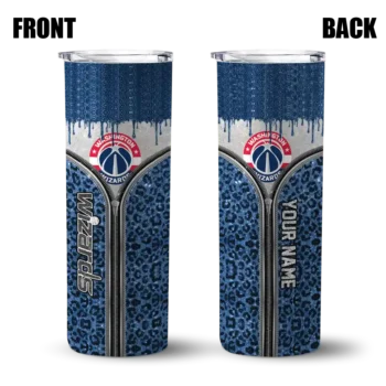 custom washington wizards sparkle drip blue skinny tumbler fashion forward.webp