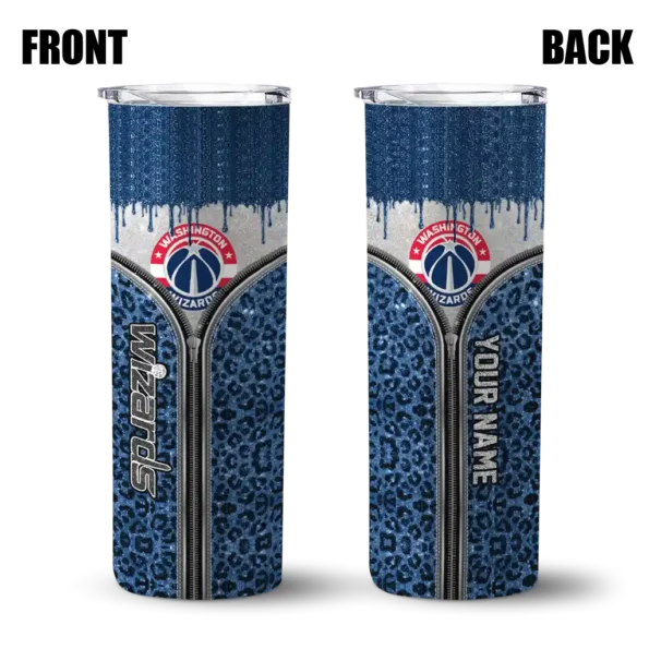 custom washington wizards sparkle drip blue skinny tumbler fashion forward.webp