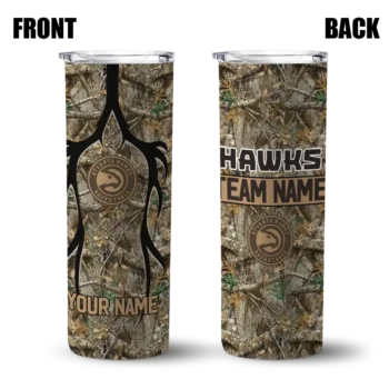 customized atlanta hawks antler flow camo skinny tumbler fashion forward.webp