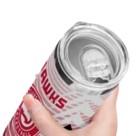 customized atlanta hawks chevron stripes red skinny tumbler best selling 1.webp