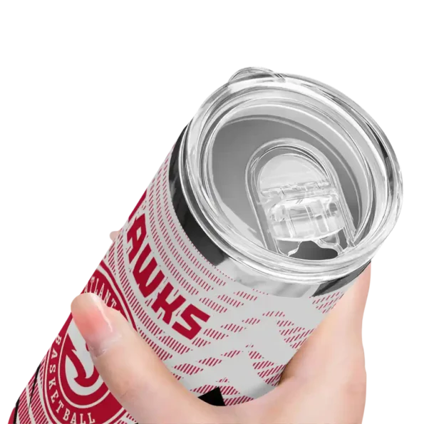 customized atlanta hawks chevron stripes red skinny tumbler high quality.webp