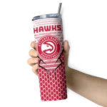 customized atlanta hawks chevron stripes red skinny tumbler best selling 1.webp