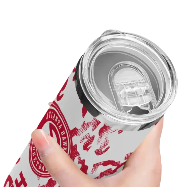 customized atlanta hawks claw marks red white skinny tumbler high quality.webp