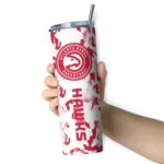 customized atlanta hawks claw marks red white skinny tumbler best selling 1.webp