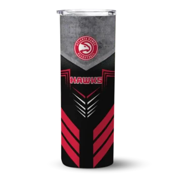 customized atlanta hawks hexagon honeycomb red black skinny tumbler best selling 1.webp