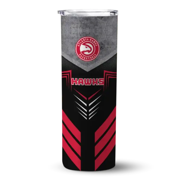customized atlanta hawks hexagon honeycomb red black skinny tumbler best selling 1.webp