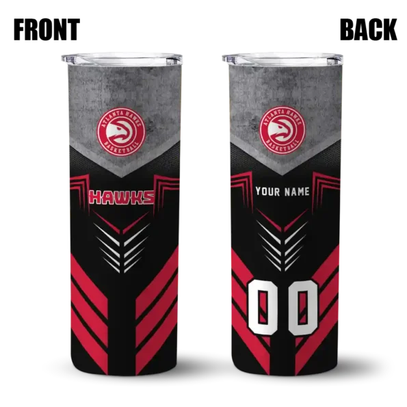 customized atlanta hawks hexagon honeycomb red black skinny tumbler fashion forward.webp