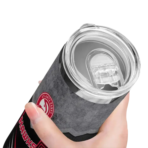 customized atlanta hawks hexagon honeycomb red black skinny tumbler high quality.webp