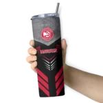 customized atlanta hawks hexagon honeycomb red black skinny tumbler best selling 1.webp