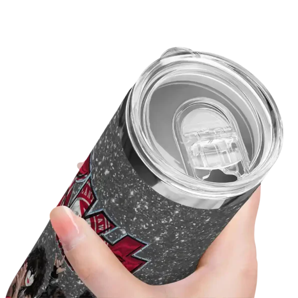 customized atlanta hawks kiss band white skinny tumbler high quality.webp