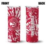 customized atlanta hawks metallic grid red skinny tumbler best selling 1.webp