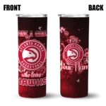 customized atlanta hawks rose romance red black skinny tumbler best selling 1.webp