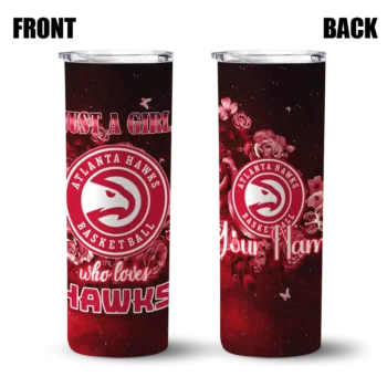 customized atlanta hawks rose romance red black skinny tumbler fashion forward.webp