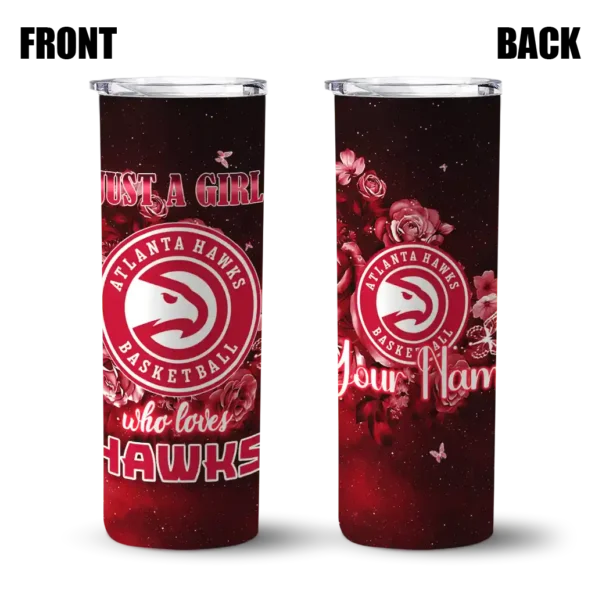 customized atlanta hawks rose romance red black skinny tumbler fashion forward.webp