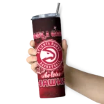 customized atlanta hawks rose romance red black skinny tumbler best selling 1.webp