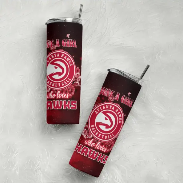 customized atlanta hawks rose romance red black skinny tumbler top rated.webp