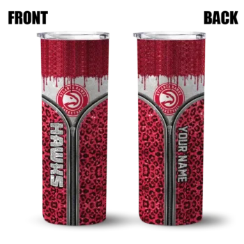 customized atlanta hawks sparkle drip red skinny tumbler fashion forward.webp