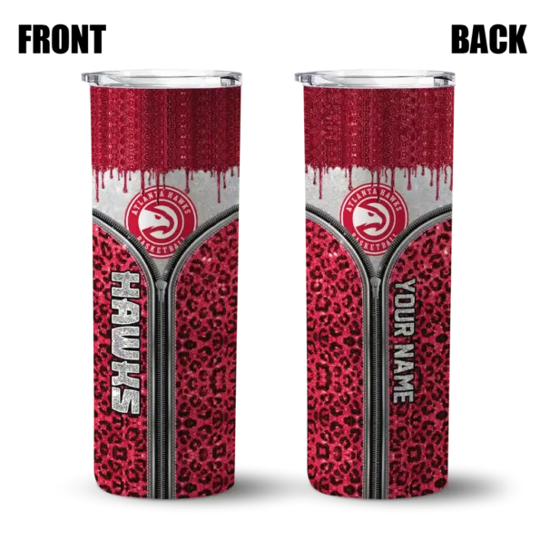 customized atlanta hawks sparkle drip red skinny tumbler fashion forward.webp