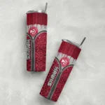 customized atlanta hawks sparkle drip red skinny tumbler best selling 1.webp