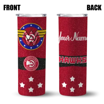 customized atlanta hawks star cluster red skinny tumbler fashion forward.webp