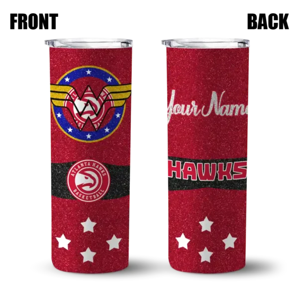 customized atlanta hawks star cluster red skinny tumbler fashion forward.webp