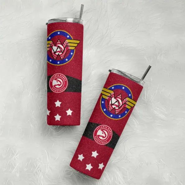 customized atlanta hawks star cluster red skinny tumbler top rated.webp