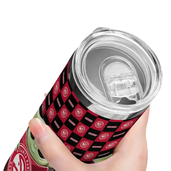 customized atlanta hawks yoda cozy red black skinny tumbler high quality.webp