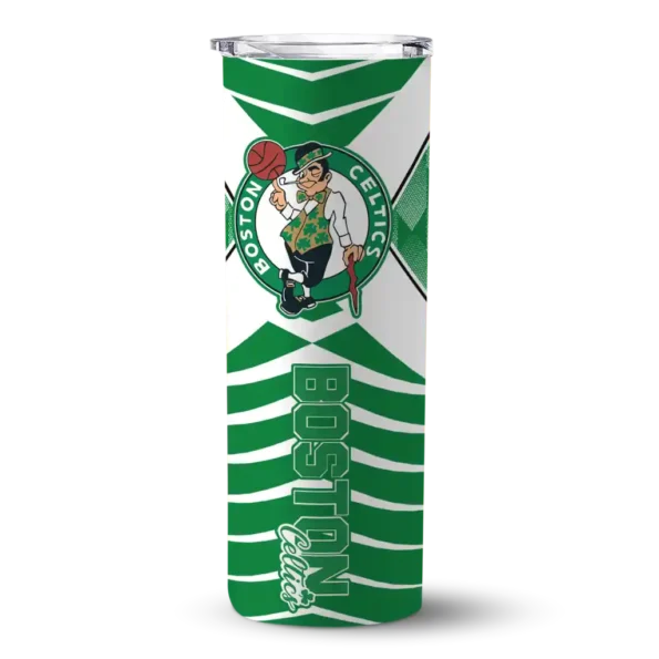 customized boston celtics camo texture green skinny tumbler best selling 1.webp