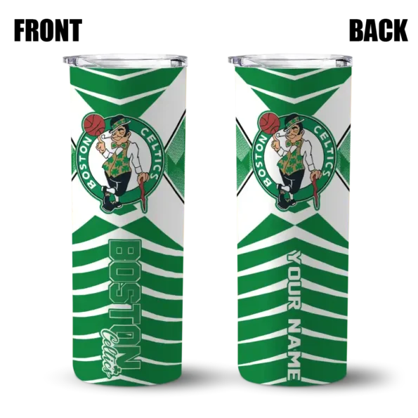 customized boston celtics camo texture green skinny tumbler fashion forward.webp