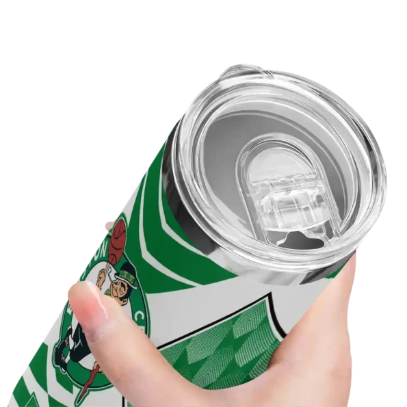 customized boston celtics camo texture green skinny tumbler high quality.webp