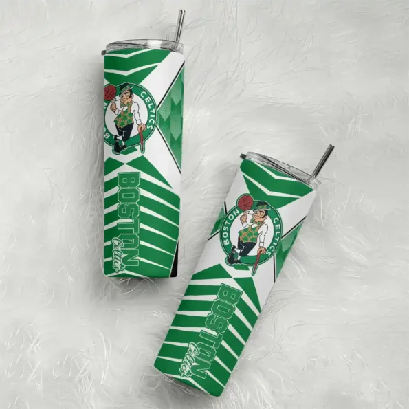 customized boston celtics camo texture green skinny tumbler top rated.webp