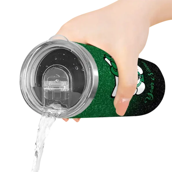 customized boston celtics hello kitty green black skinny tumbler latest model.webp