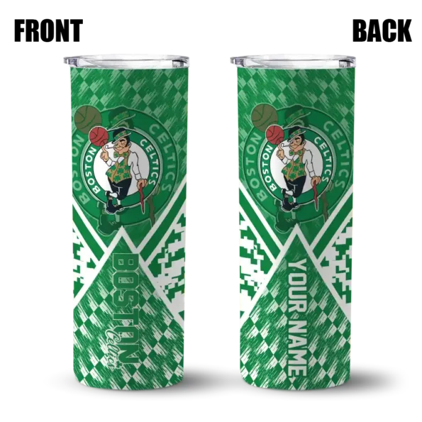 customized boston celtics monogram burst green white skinny tumbler fashion forward 1.webp