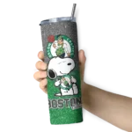 customized boston celtics snoopy attitude green skinny tumbler best selling 1.webp